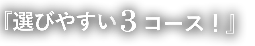 「選びやすい３コース！！」